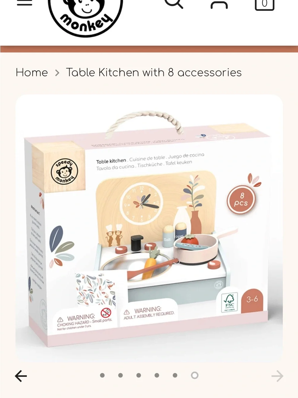 Wooden Play Kitchen Table Set with 8 Accessories - Pink & Blue
